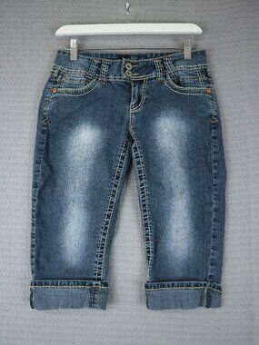 Angels Denim Y2K Style Low Rise Capris Womens Size 7 - 29W